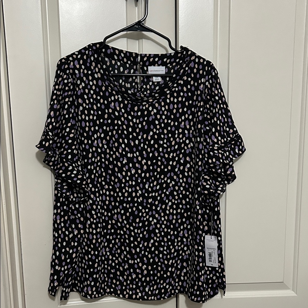 LIZ claiborne polka dots blouse